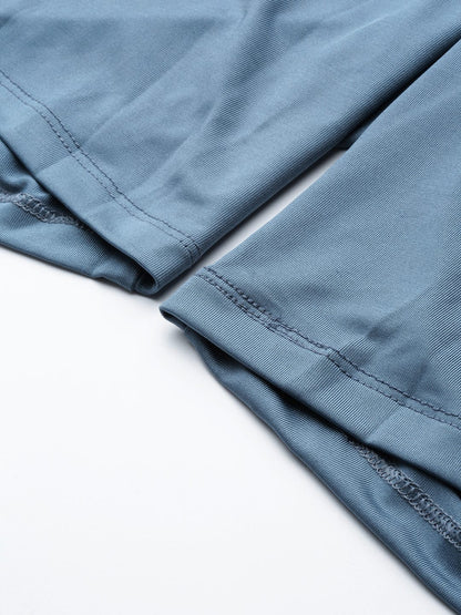 Alcis Men Blue Solid Slim Fit Sports Shorts