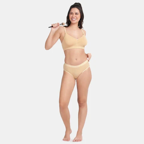 Envie maternity nursing bra non padded non wired 3/4th coverage NVB1116 nude soft breathable comfort bra for pregnancy and feeding