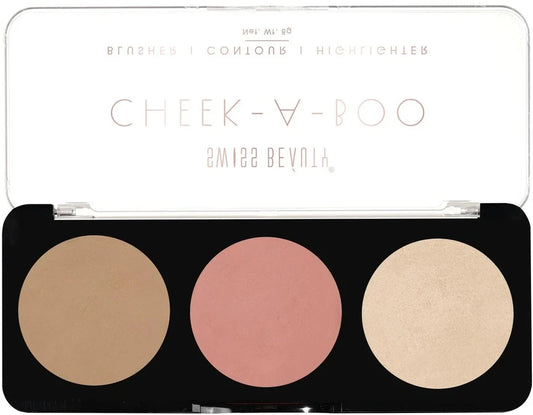 Swiss Beauty Cheek-A-Boo 3-In-1 Blusher, Contour & Highlighter