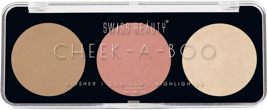 Swiss Beauty Cheek-A-Boo 3-In-1 Blusher, Contour & Highlighter
