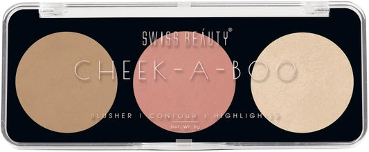 Swiss Beauty Cheek-A-Boo 3-In-1 Blusher, Contour & Highlighter