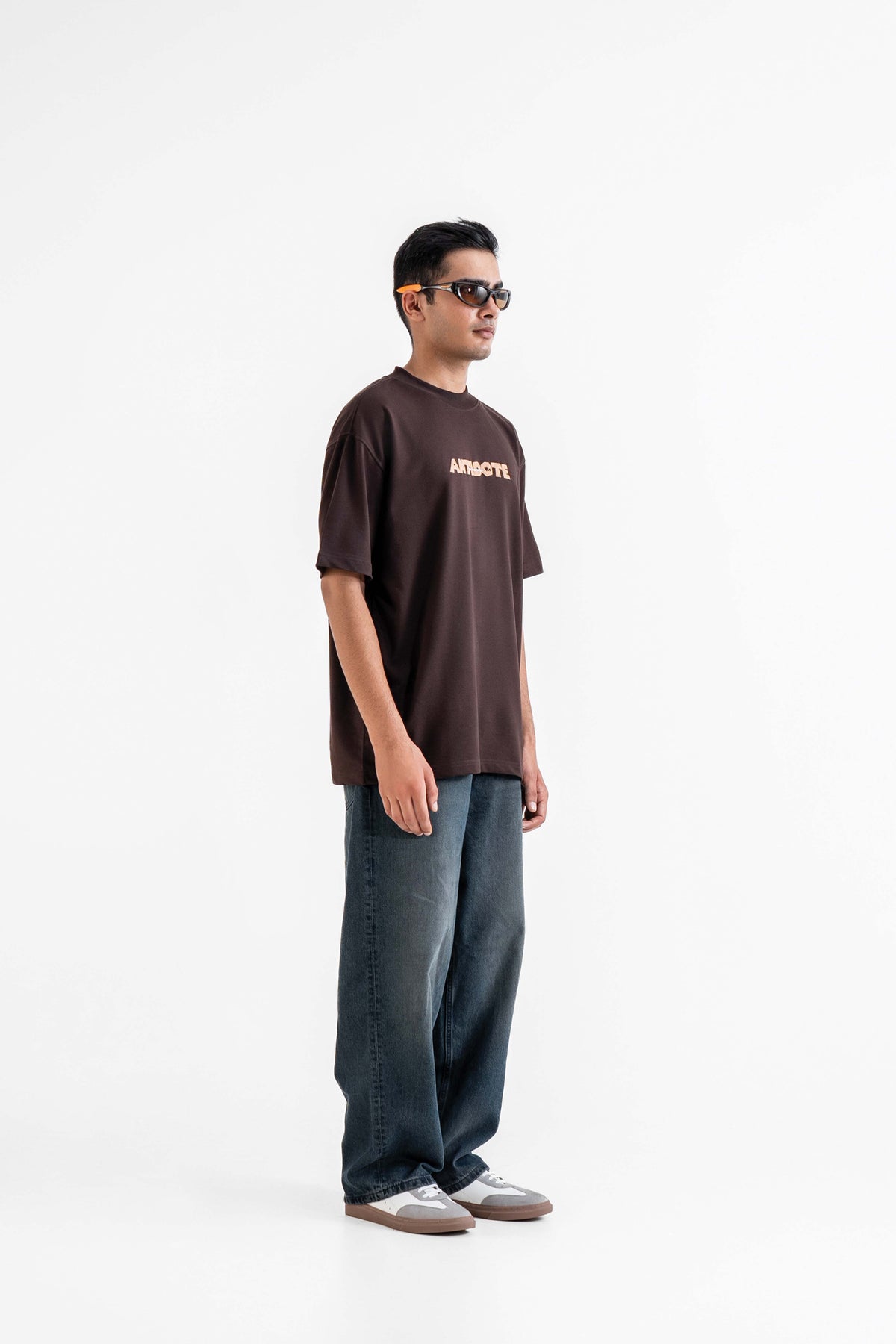 Antidote Heavyweight Oversized Printed Brown T-Shirt Main Character