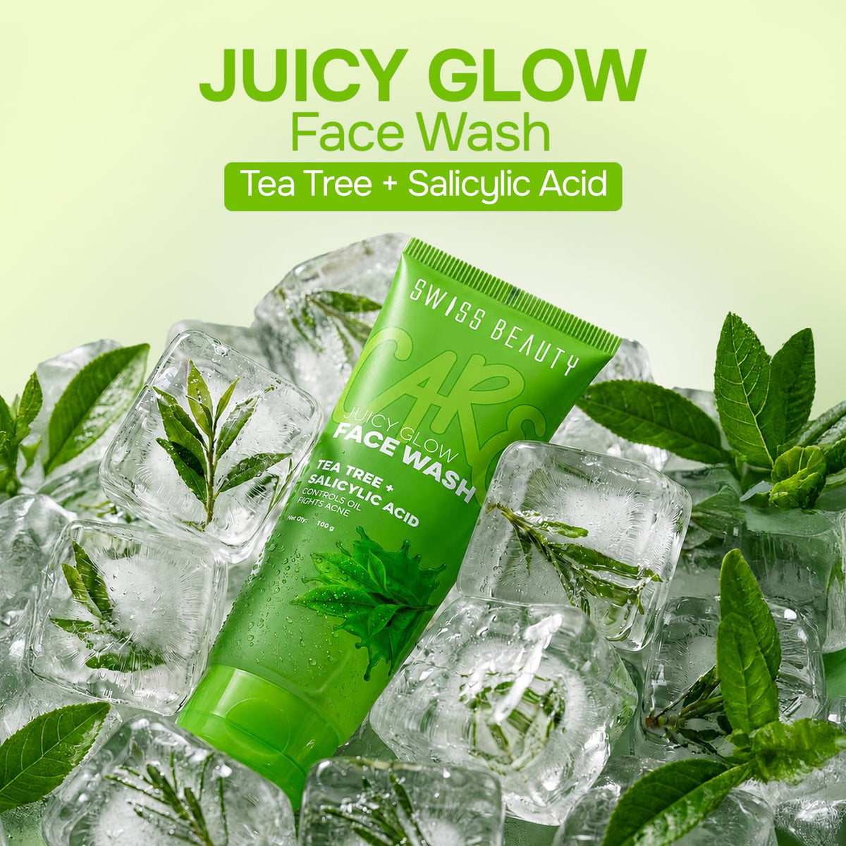 SWISS BEAUTY JUICY GLOW FACE WASH TEA TREE+SALICYLIC ACID