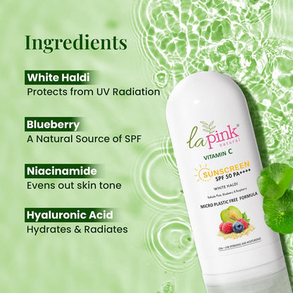 La Pink Vitamin C Spf 50 Pa++++ White Haldi Sunscreen 50 g