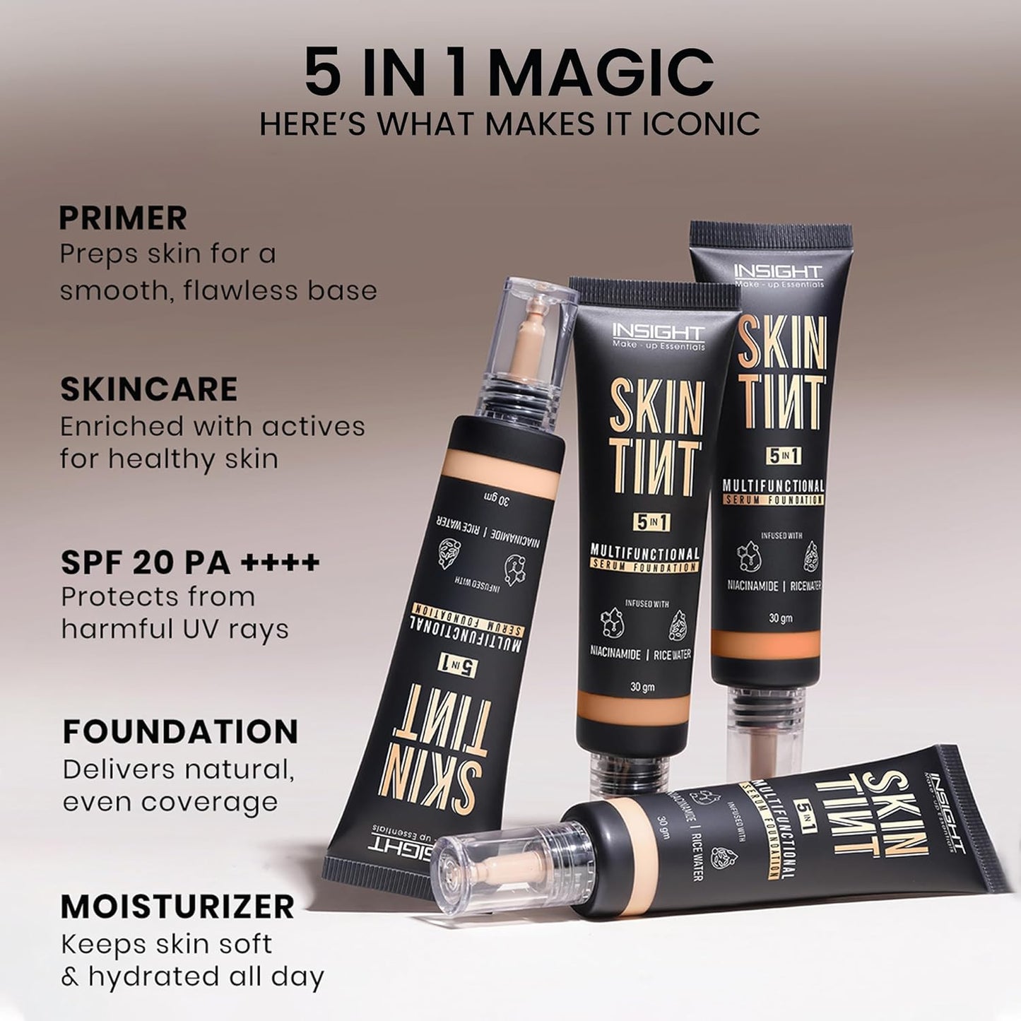 INSIGHT SKIN TINT 5IN 1 MULTIFUNCTIONAL SERUM FOUNDATION - 01 WHIPPED CREAM