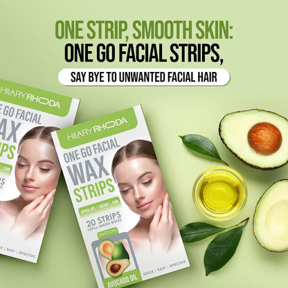 Hilary Rhoda Avocado Oil Facial Wax Strips 20 PIECE