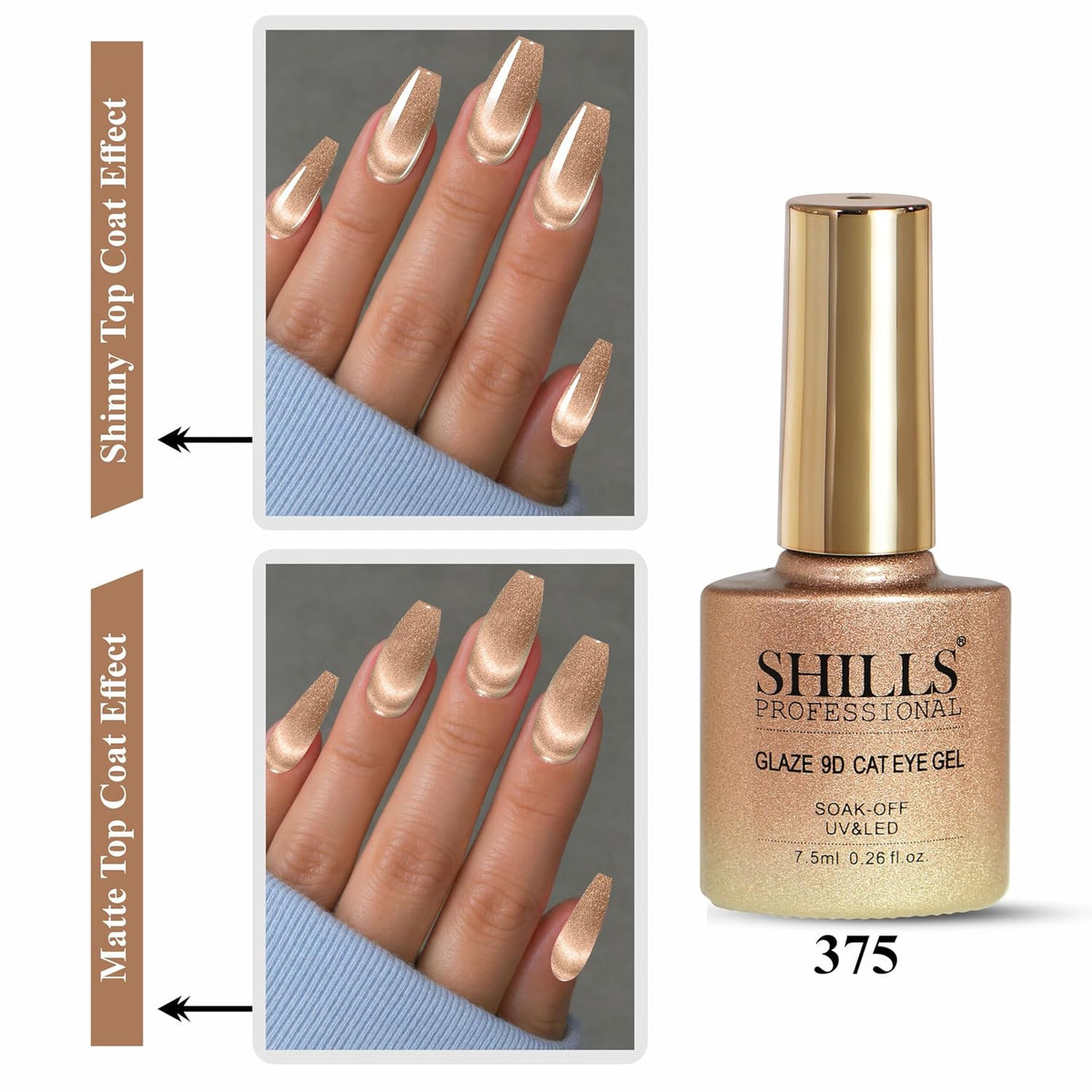 SHILLS PROFESSIONAL GLAZE 9D CAT EYE GEL POLISH - 375