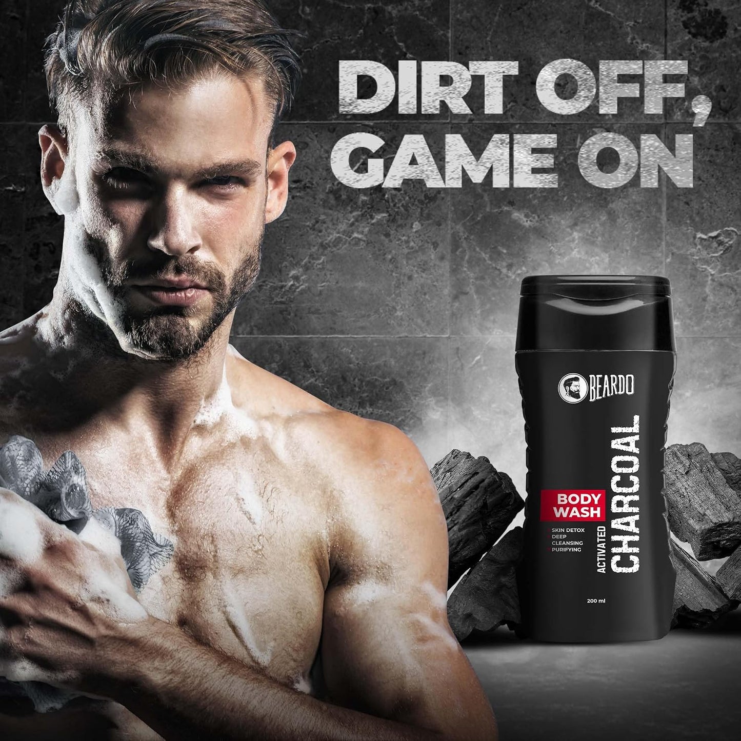 Beardo Men Activated Charcoal Body Wash 200 ml