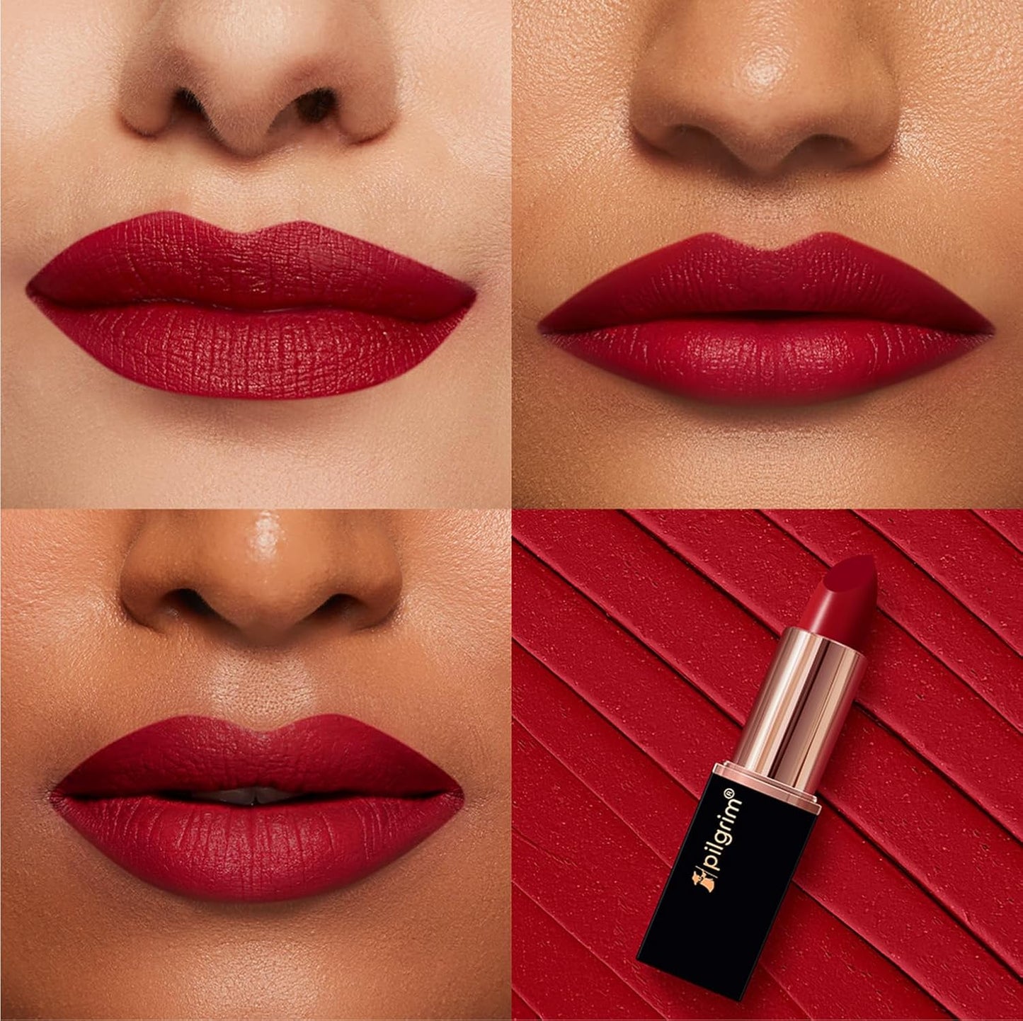 Pilgrim Matte Bullet Lipstick Intense Colour Transferproof & Smudgeproof Ruby Revolt-25 4.2 GRAM