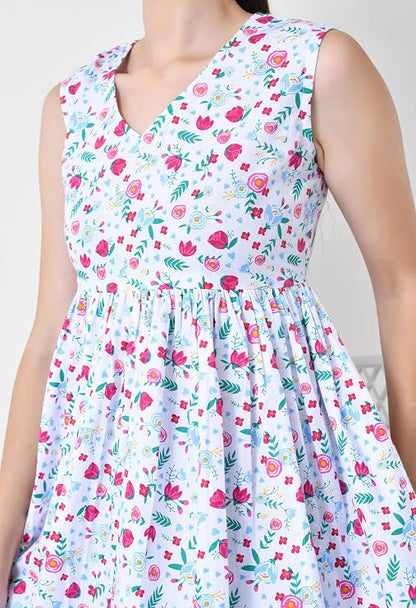 LIBOZA Peplum Cotton Tops for Woman, Stylish Sleeveless Short Kurti for Women on Jeans, Modern Design Top
