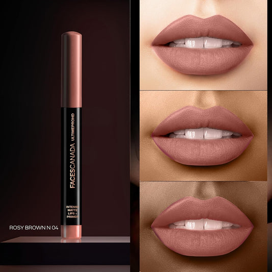 Faces Canada Ultime Pro Hd Intense Matte Lips + Primer - Rosy Brown N04 1.4 g
