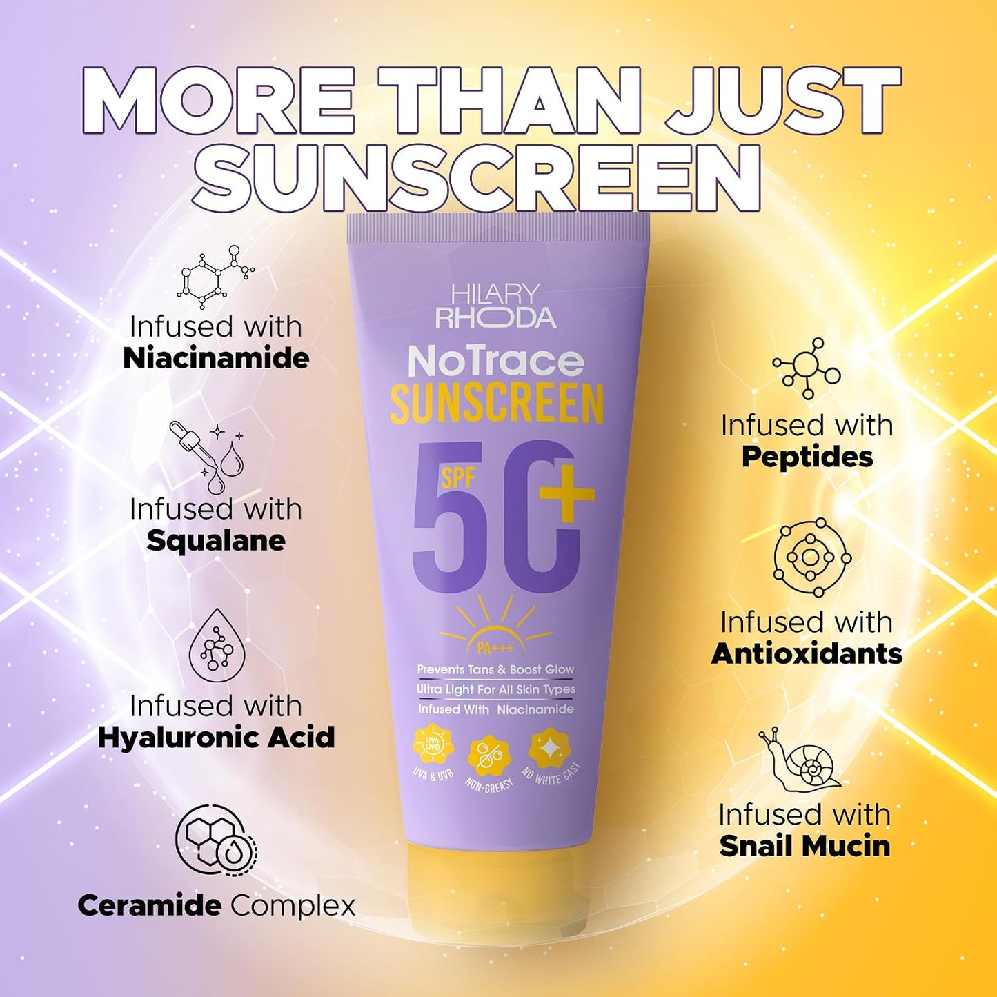 HILARY RHODA SPF 50 + NoTrace SUNSCREEN 50 GRAM