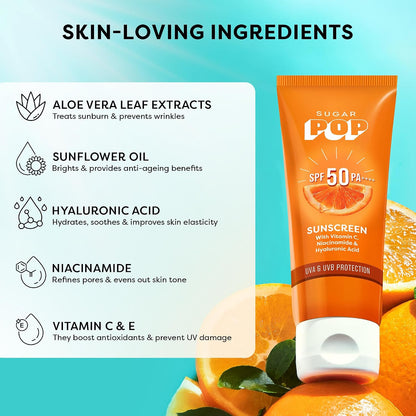 SUGAR POP Spf 50 Pa++++ Uva And Uvb Sunscreen 30 GRAM