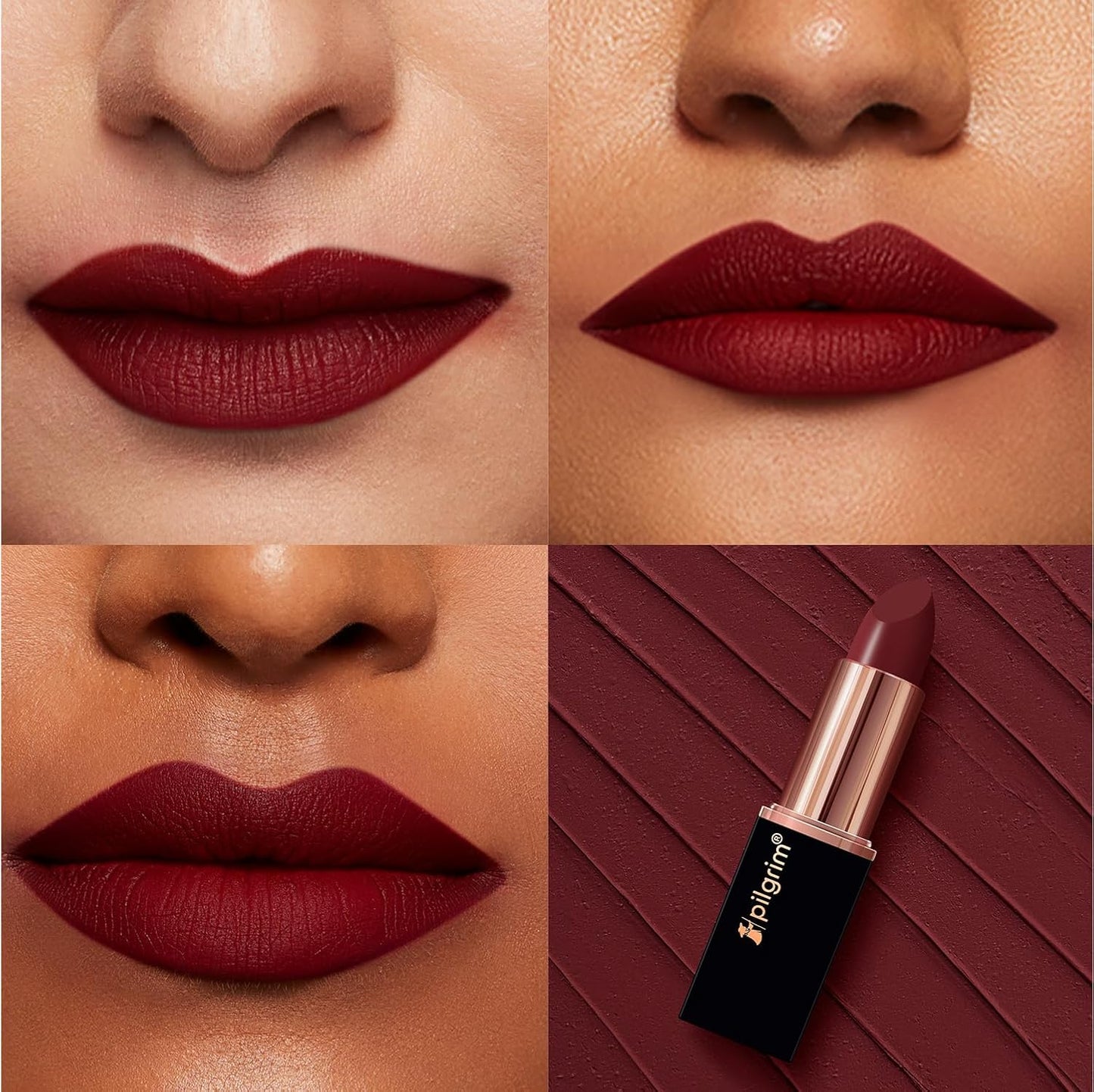 Pilgrim Matte Bullet Lipstick Intense Colour Transferproof & Smudgeproof Sultry Wine-26 4.2 GRAM