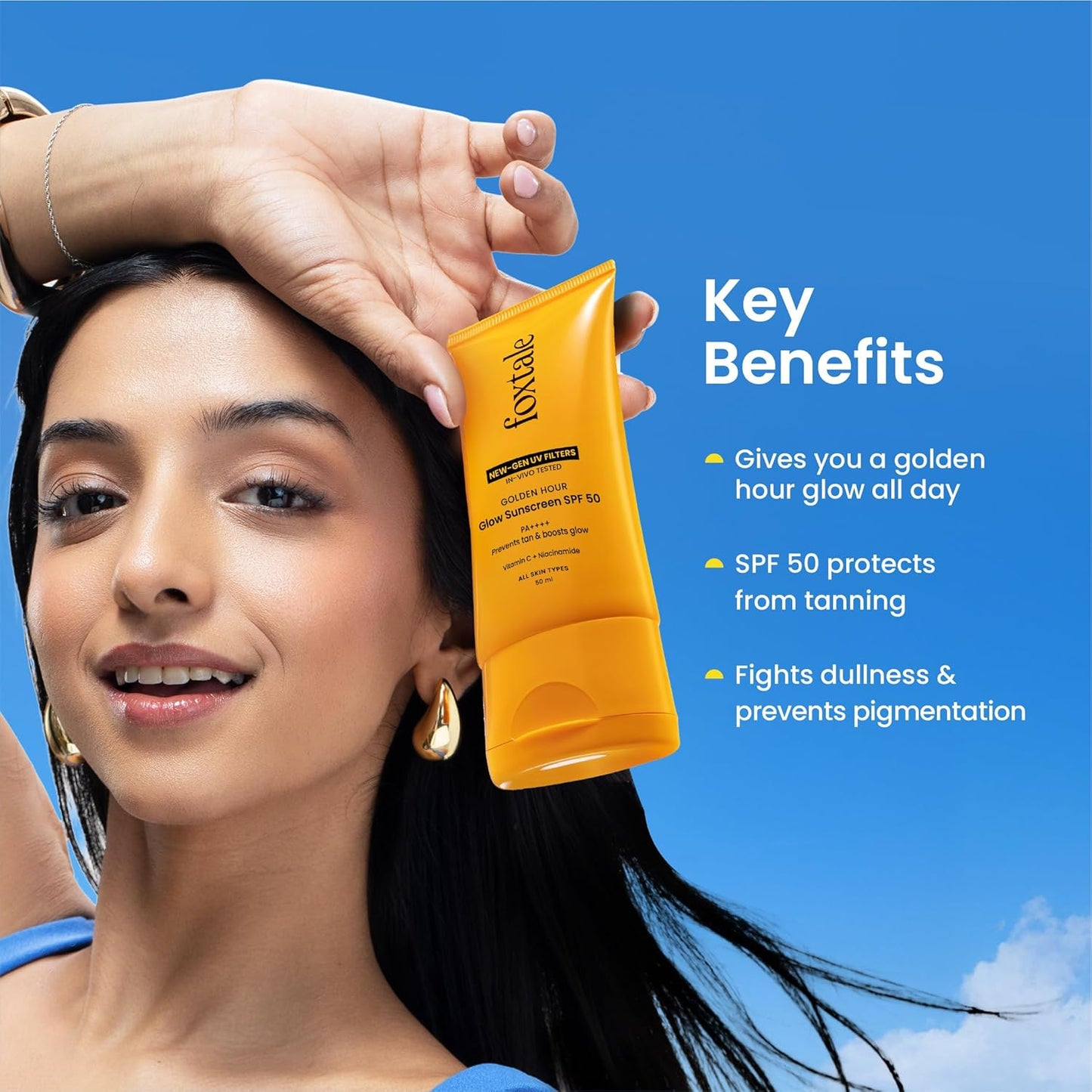 Foxtale SPF 50+ PA++++ Cover Up Dewy Sunscreen 50 ml