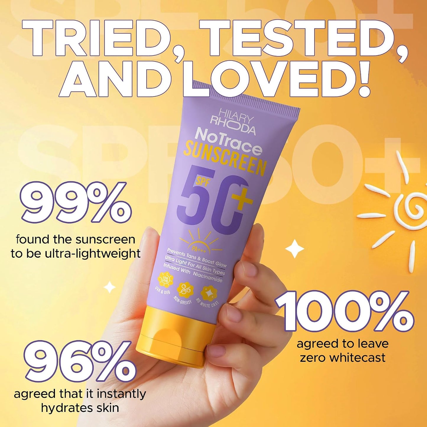 HILARY RHODA SPF 50 + NoTrace SUNSCREEN 50 GRAM
