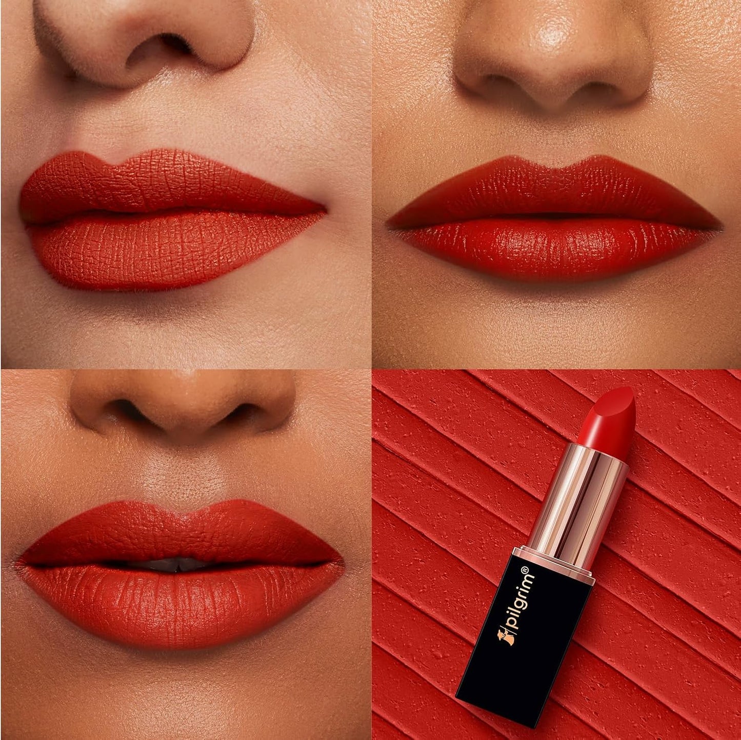 Pilgrim Matte Bullet Lipstick Intense Colour Transferproof & Smudgeproof Flamin'Red-21 4.2 GRAM