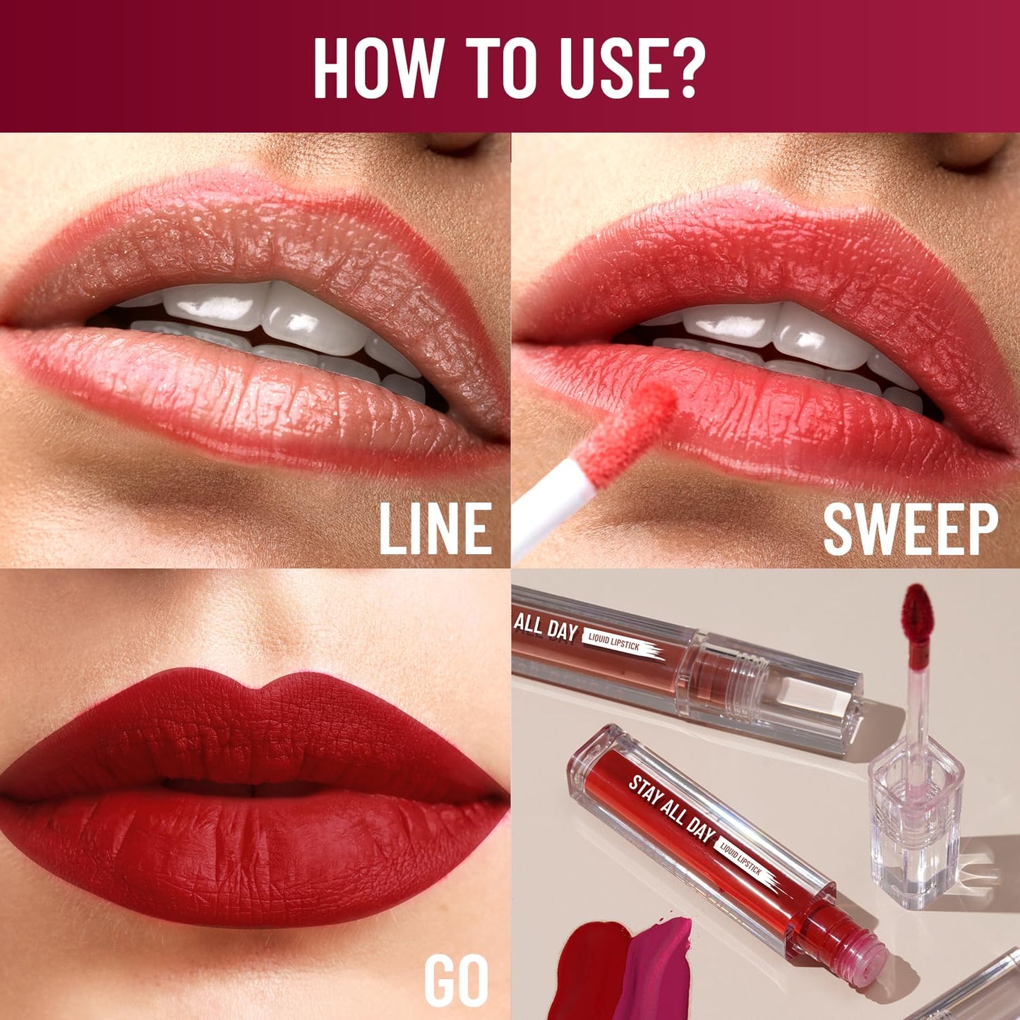 SWISS BEAUTY STAY ALL DAY LIQUID LIPSTICK - 18 RICH BERRY
