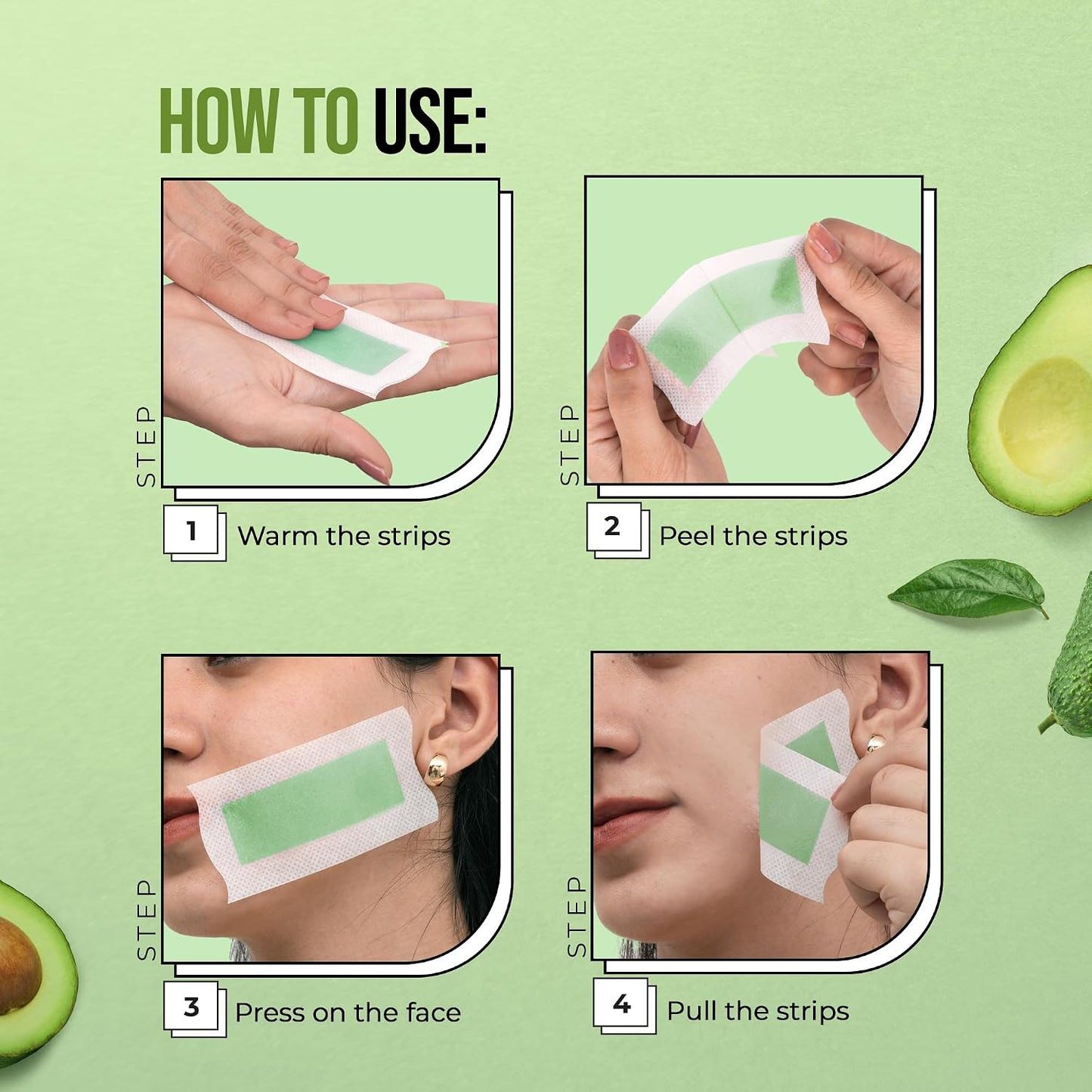 Hilary Rhoda Avocado Oil Facial Wax Strips 20 PIECE