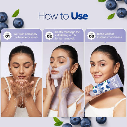 HILARY RHODA DE-TAN Face & Body Scrub BlueBerry Burst 200g