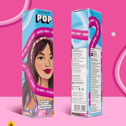 Sugar Pop Matte Lipcolour Poppy - Super Matte | Lasts + Hours | Non-Dryin Poppy 1.600000024 MILLI_LITRE