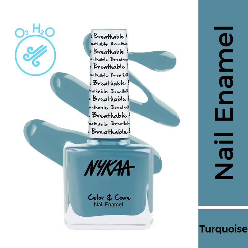 Nykaa Breathable Nail Enamel - Minty Fresh - 329 Torquoise 9 MILLI_LITRE