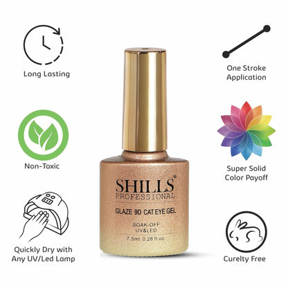 SHILLS PROFESSIONAL GLAZE 9D CAT EYE GEL POLISH - 375