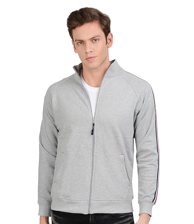 Men's Winter Jacket - Stylish Sports Gym Cotton Sweatshirt With Zip for Bike Riding