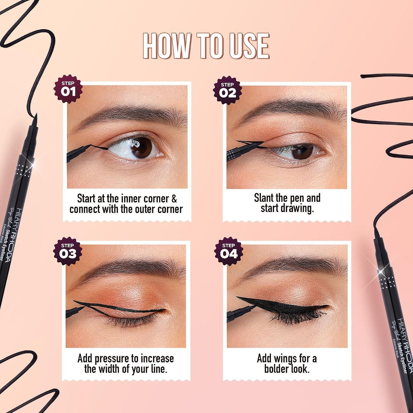 HILARY RHODA DEEP BLACK SKETCH EYELINER 1.2g