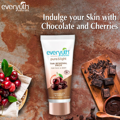 Everyuth Naturals Pure & Light Chocolate & Cherry Tan Removal Pack 50 g