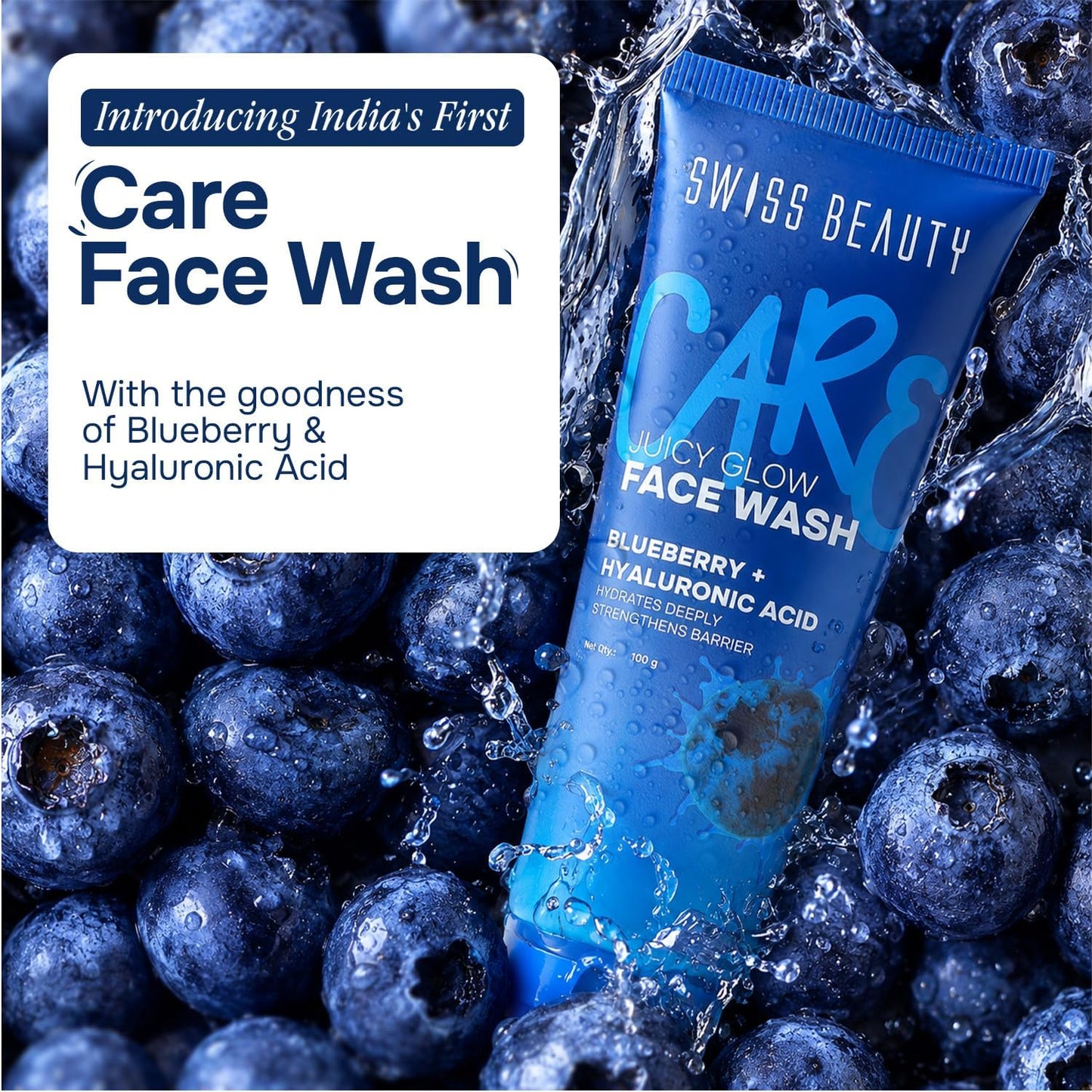 SWISS BEAUTY JUICY GLOW FACE WASH BLUEBERRY+HYALURONIC ACID