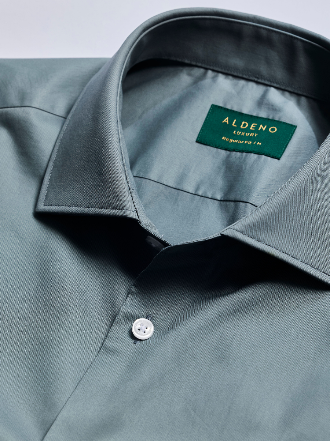Regular Fit Cotton Sage Green Formal Shirt for Men (ROYAL)