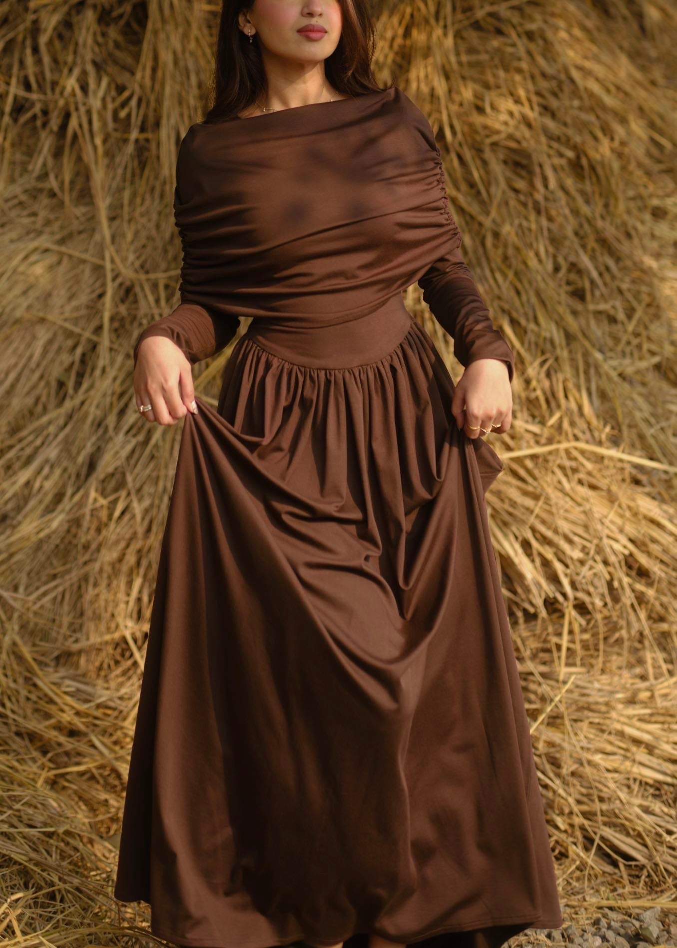 Mocha Silhouette Dress