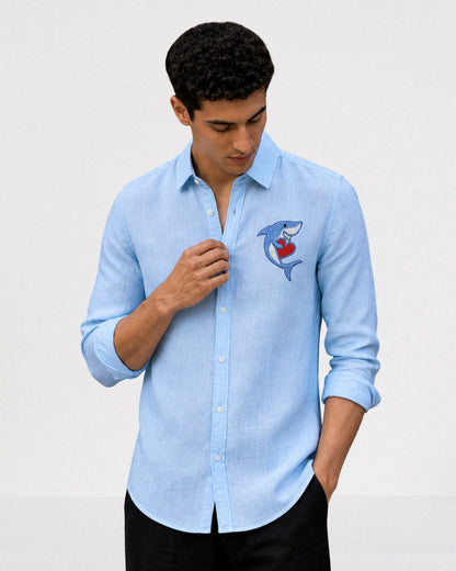 SkyBlue Linen Shirt