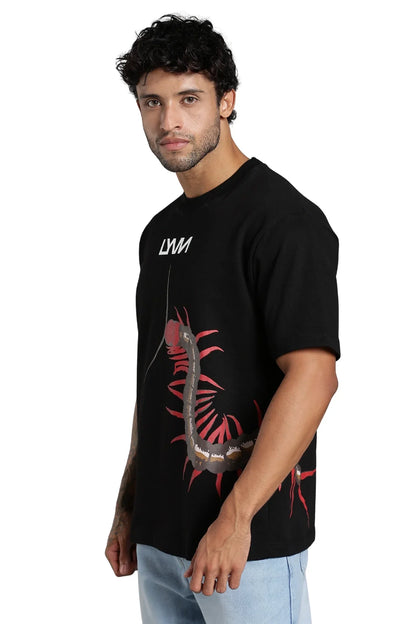 Black Centipede Oversized T-Shirt