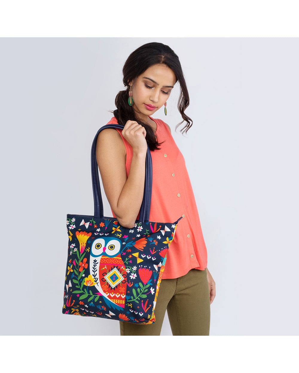 Killim Owl Tote Bag