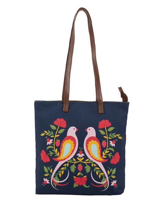 Feathered Mates Navy Tote Bag