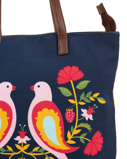 Feathered Mates Navy Tote Bag