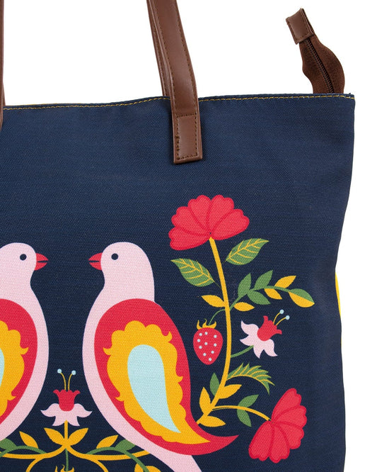 Feathered Mates Navy Tote Bag