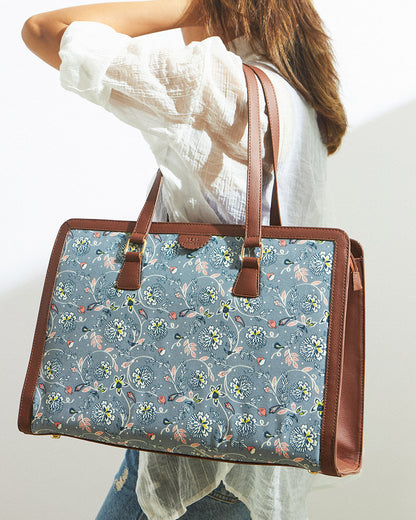 Grey Bloom Office Tote