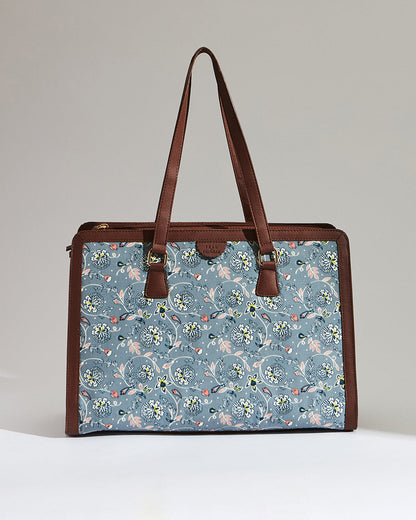Grey Bloom Office Tote