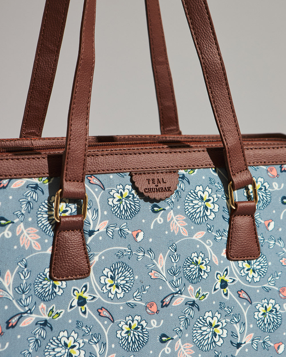 Grey Bloom Office Tote