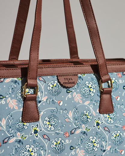 Grey Bloom Office Tote