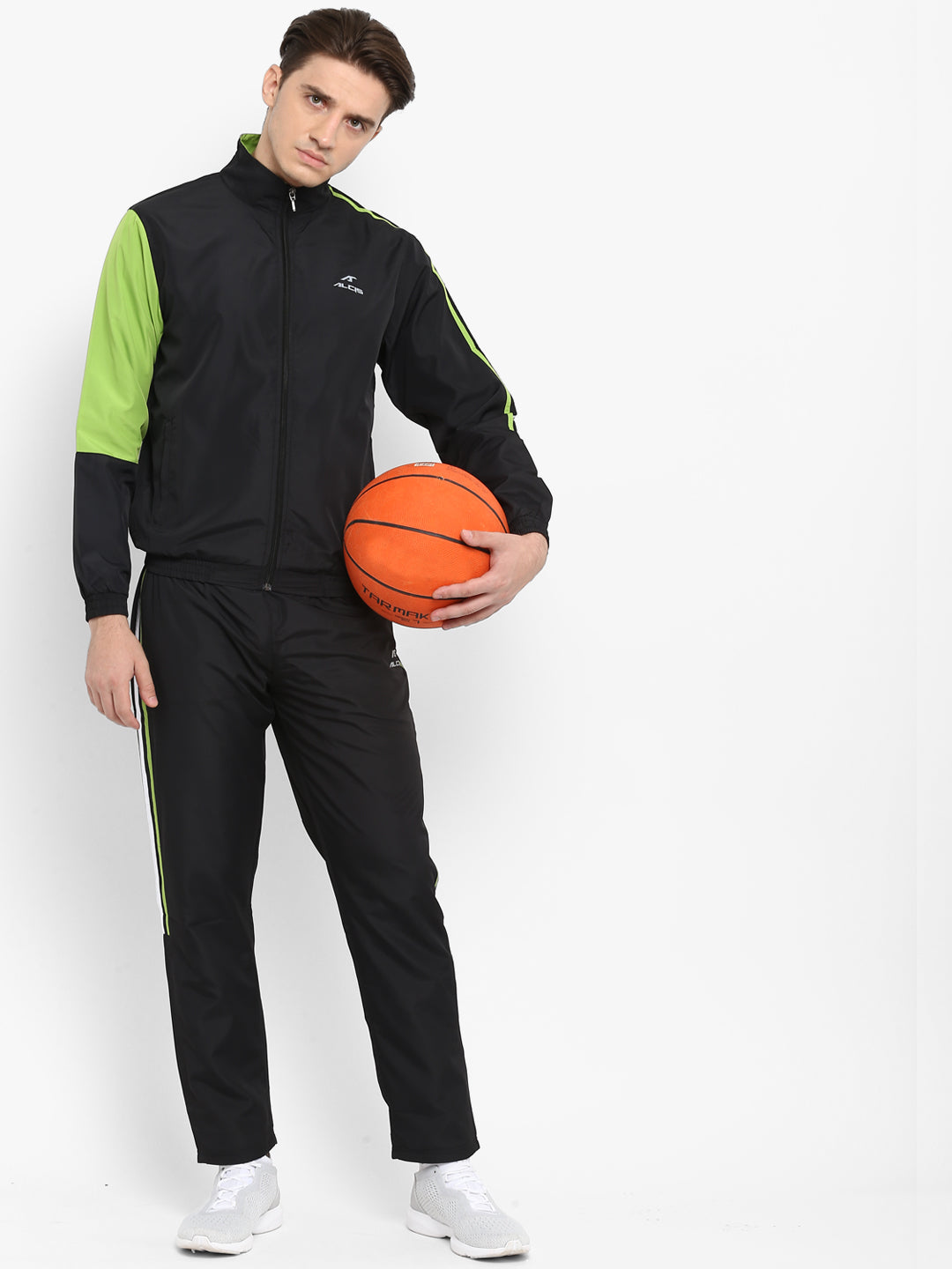 Alcis Active Run Black Green Tracksuit