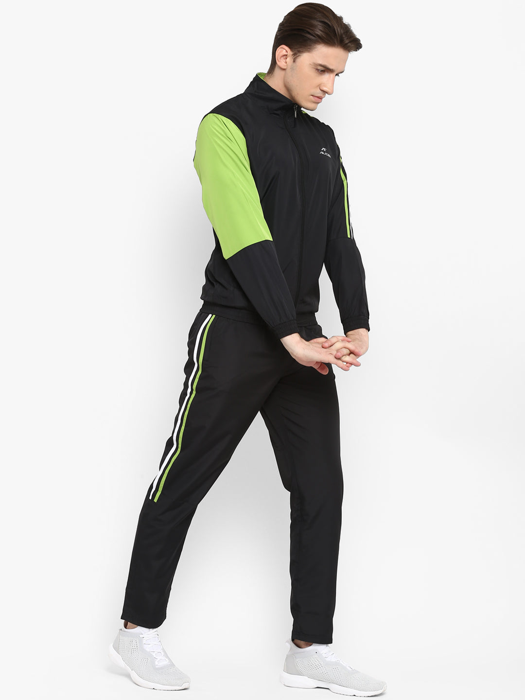 Alcis Active Run Black Green Tracksuit