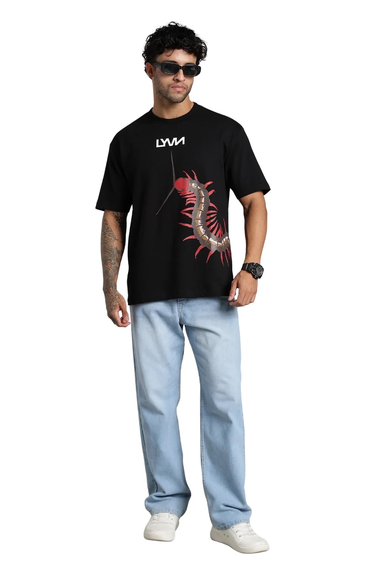 Black Centipede Oversized T-Shirt
