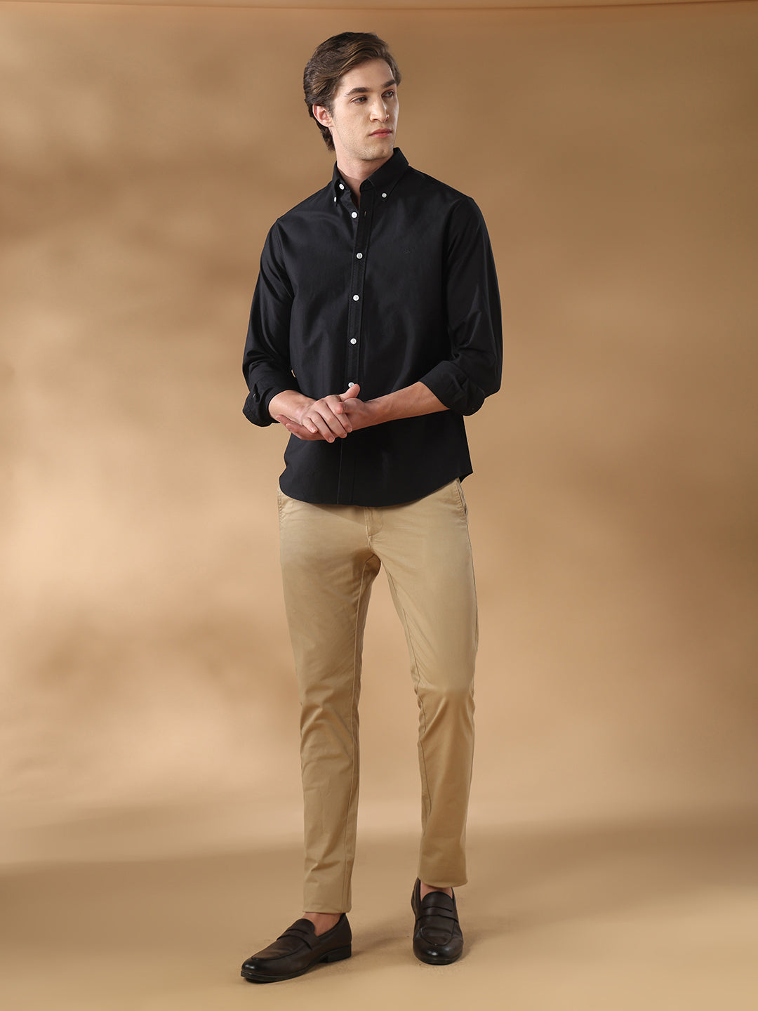 Black Regular Fit Casual Cotton Shirt for men (LAXEN)