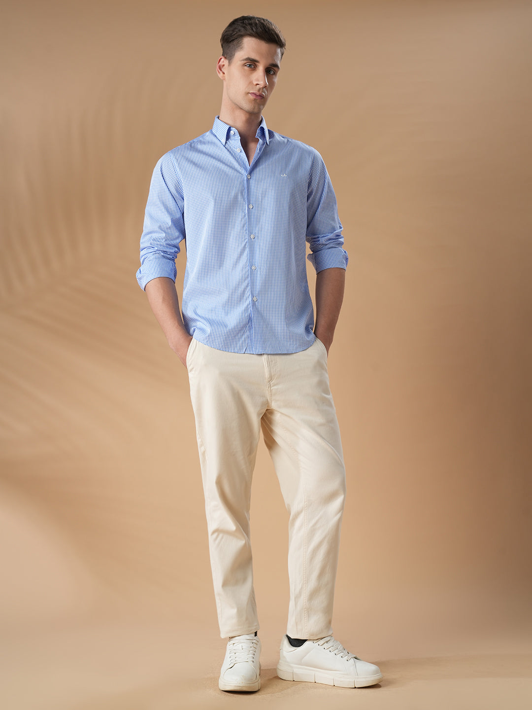 Blue Regular Fit Formal Cotton Shirt for men (CUDEL)