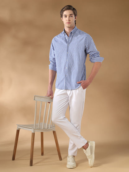 Blue Regular Fit Casual Cotton Shirt for men (CAXEN)