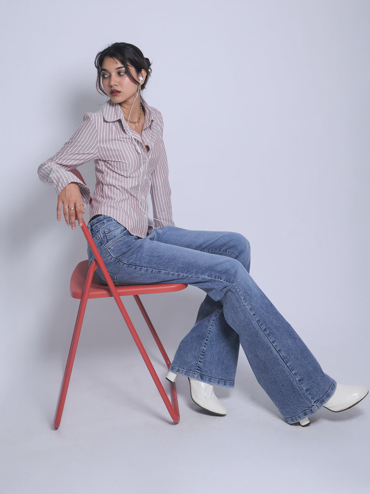 Stormy Blue Washed Bootcut Jeans